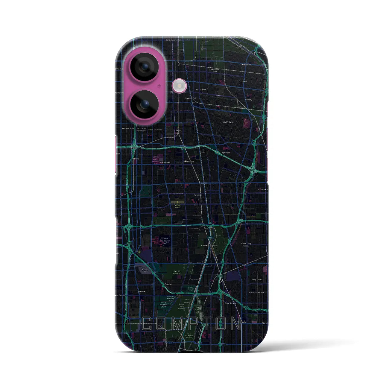 【コンプトン(アメリカ)】地図柄iPhoneケース(バックカバータイプ)