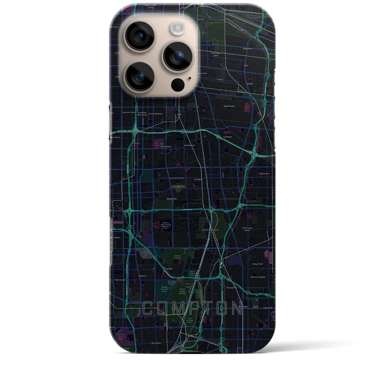 【コンプトン(アメリカ)】地図柄iPhoneケース(バックカバータイプ)