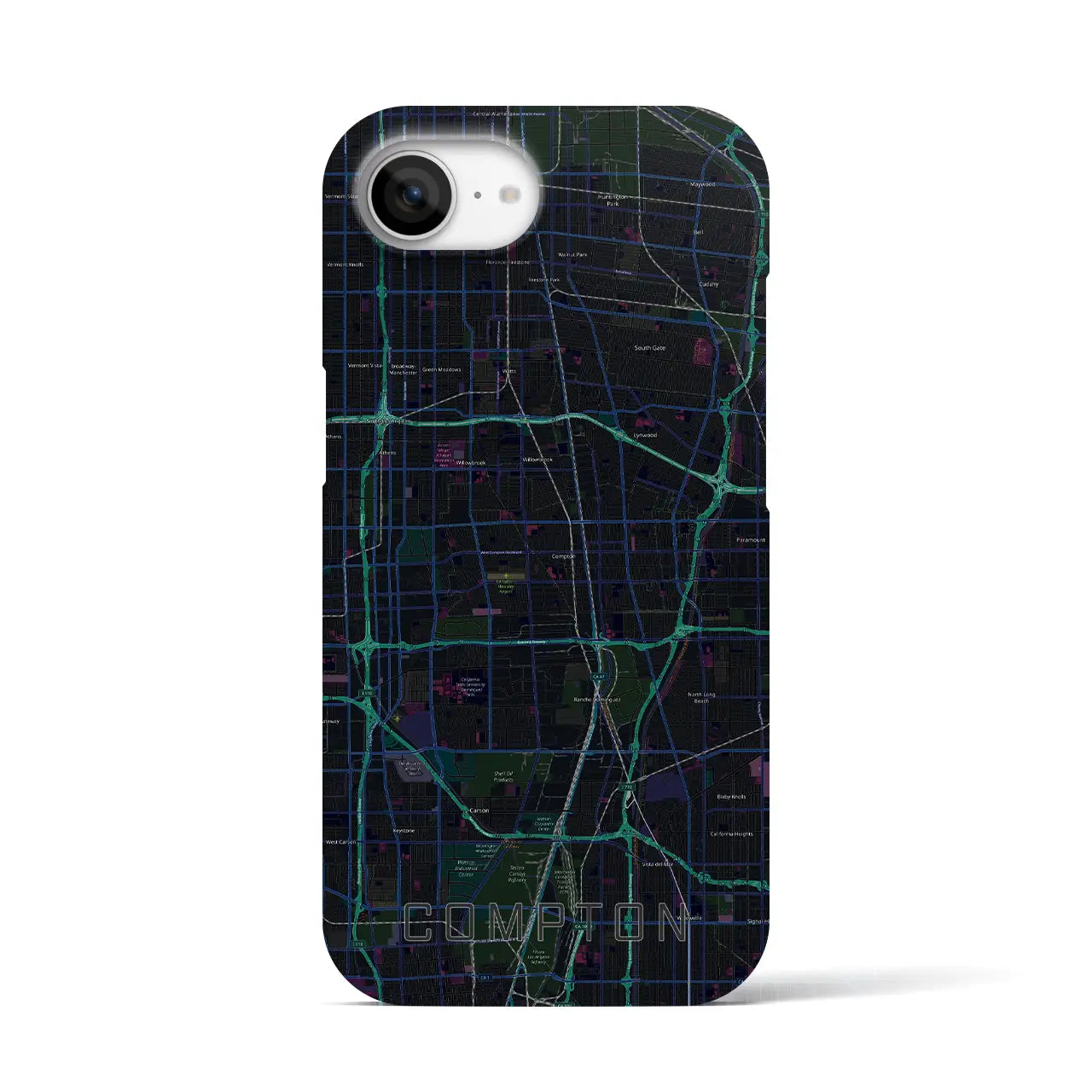 【コンプトン(アメリカ)】地図柄iPhoneケース(バックカバータイプ)