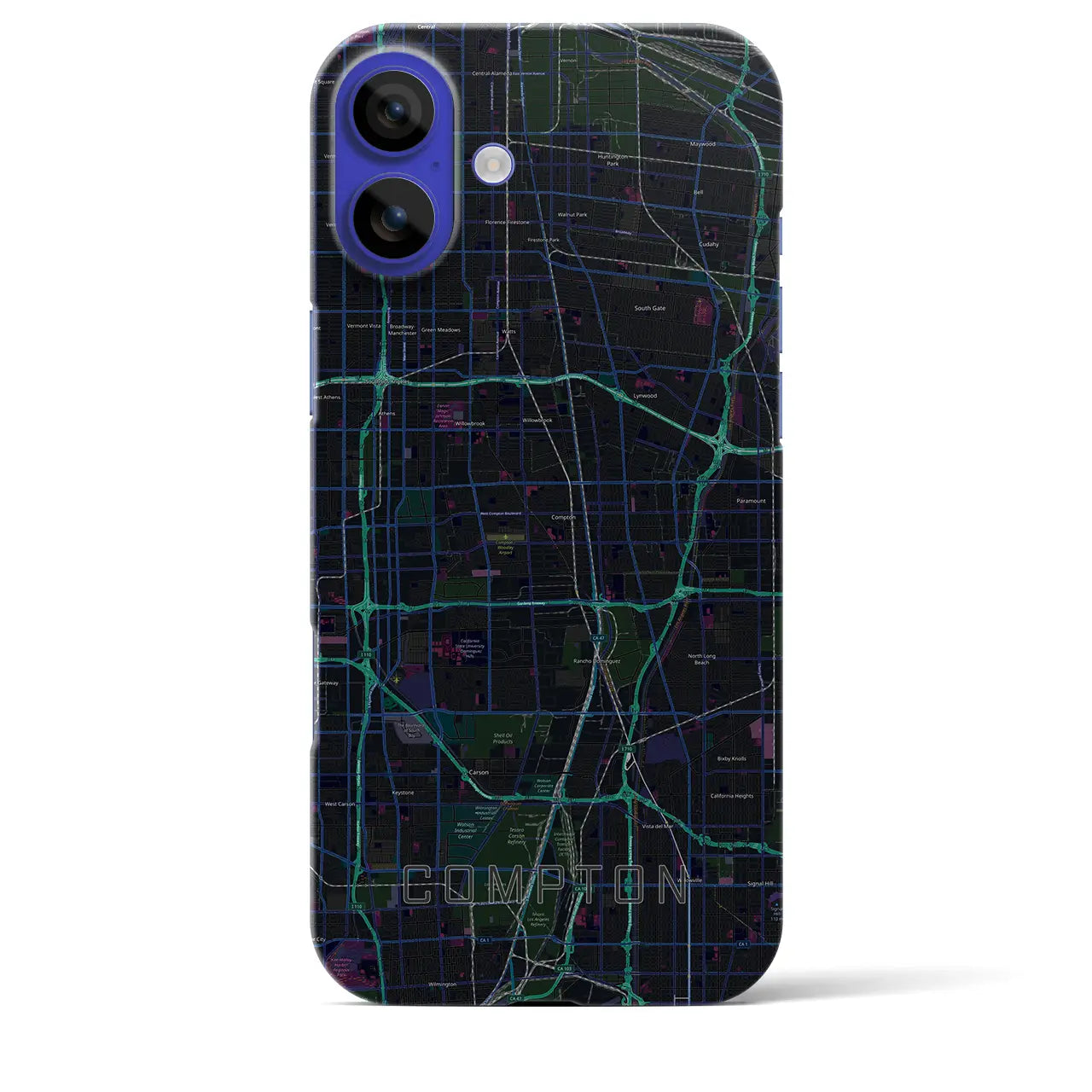 【コンプトン(アメリカ)】地図柄iPhoneケース(バックカバータイプ)