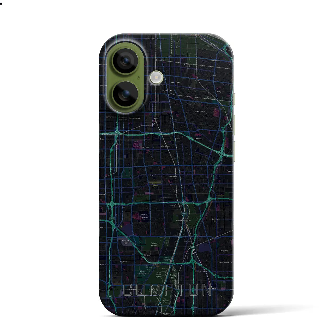 【コンプトン(アメリカ)】地図柄iPhoneケース(バックカバータイプ)