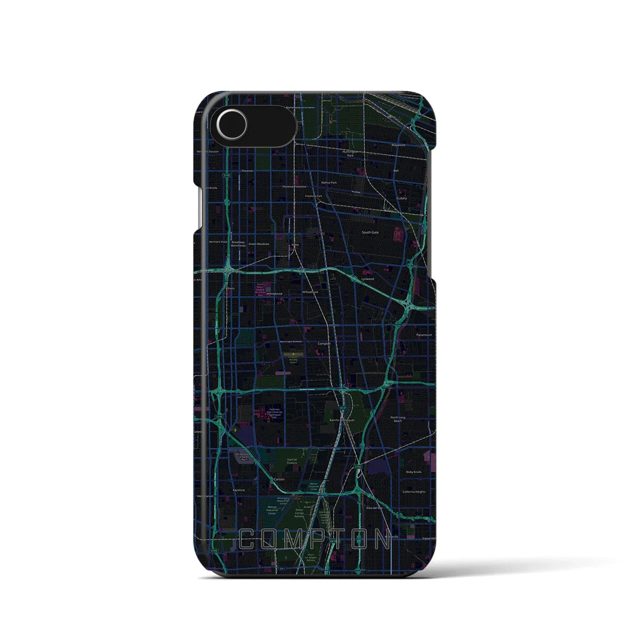 【コンプトン(アメリカ)】地図柄iPhoneケース(バックカバータイプ)