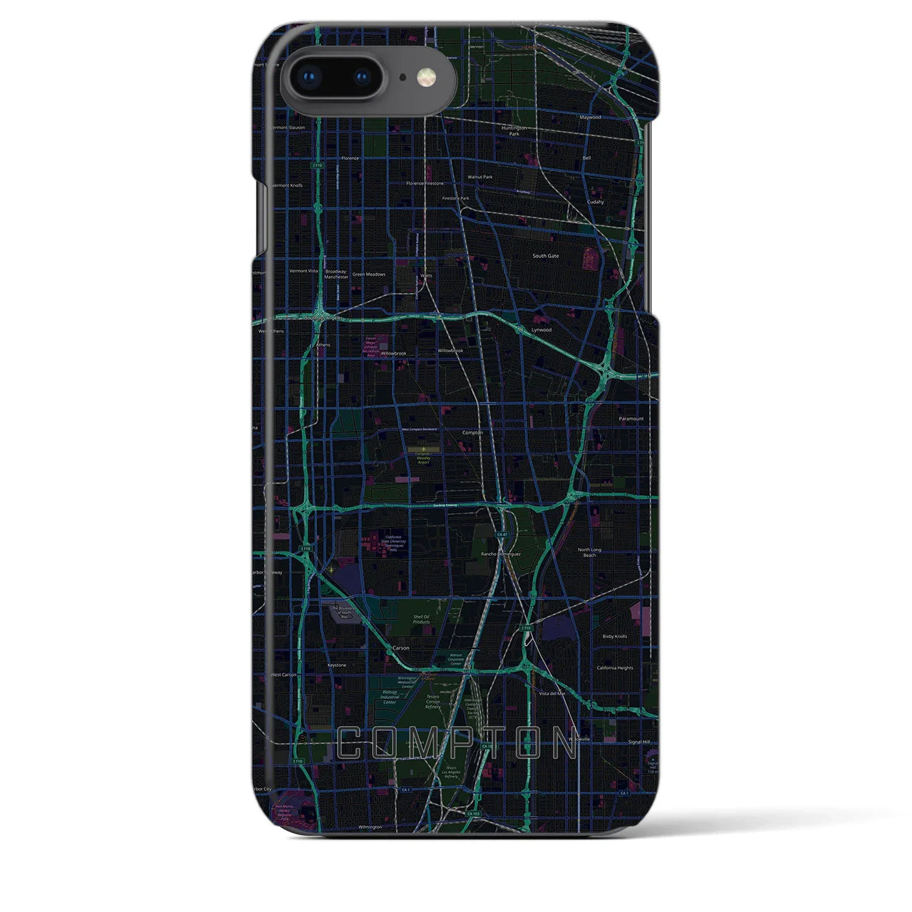 【コンプトン(アメリカ)】地図柄iPhoneケース(バックカバータイプ)