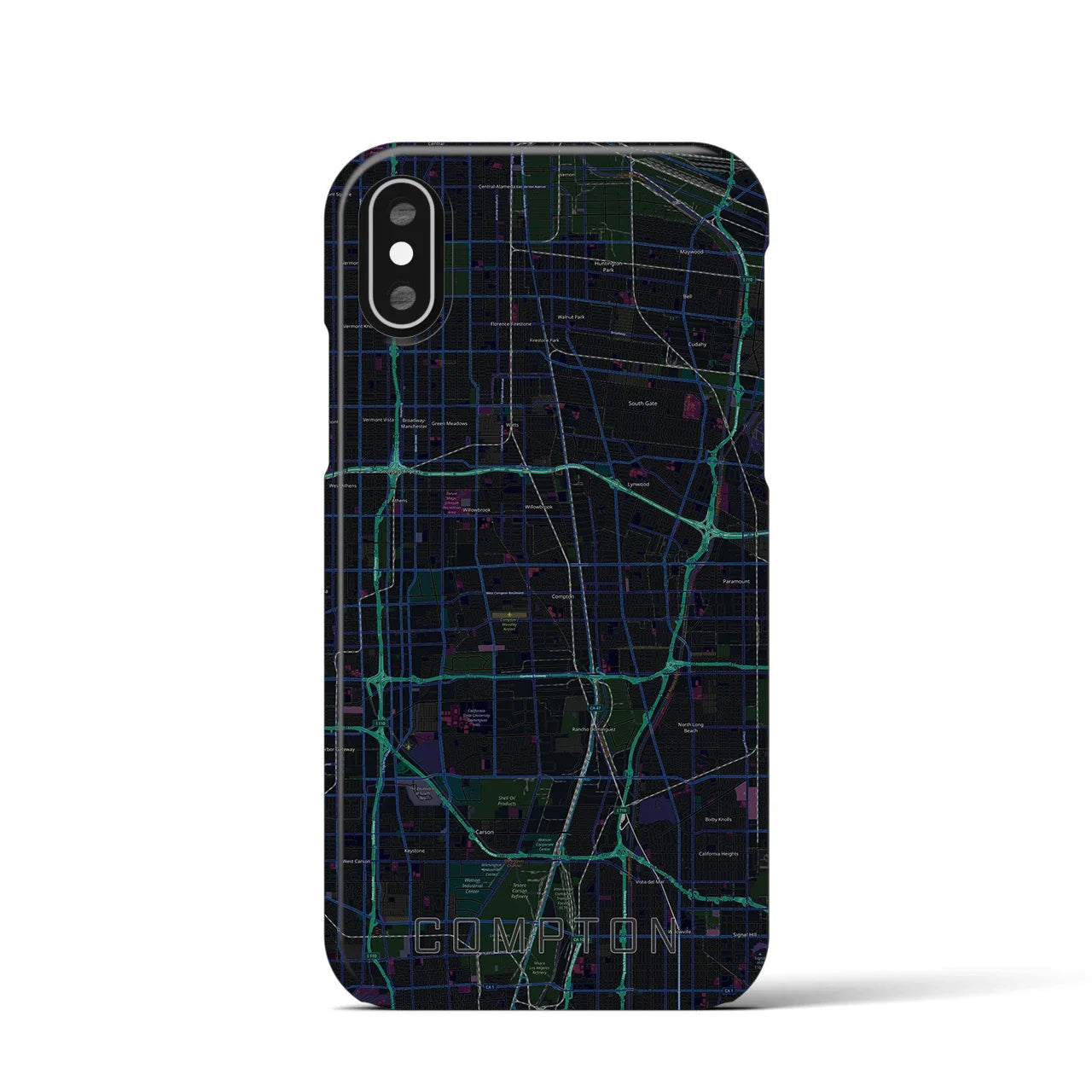 【コンプトン(アメリカ)】地図柄iPhoneケース(バックカバータイプ)
