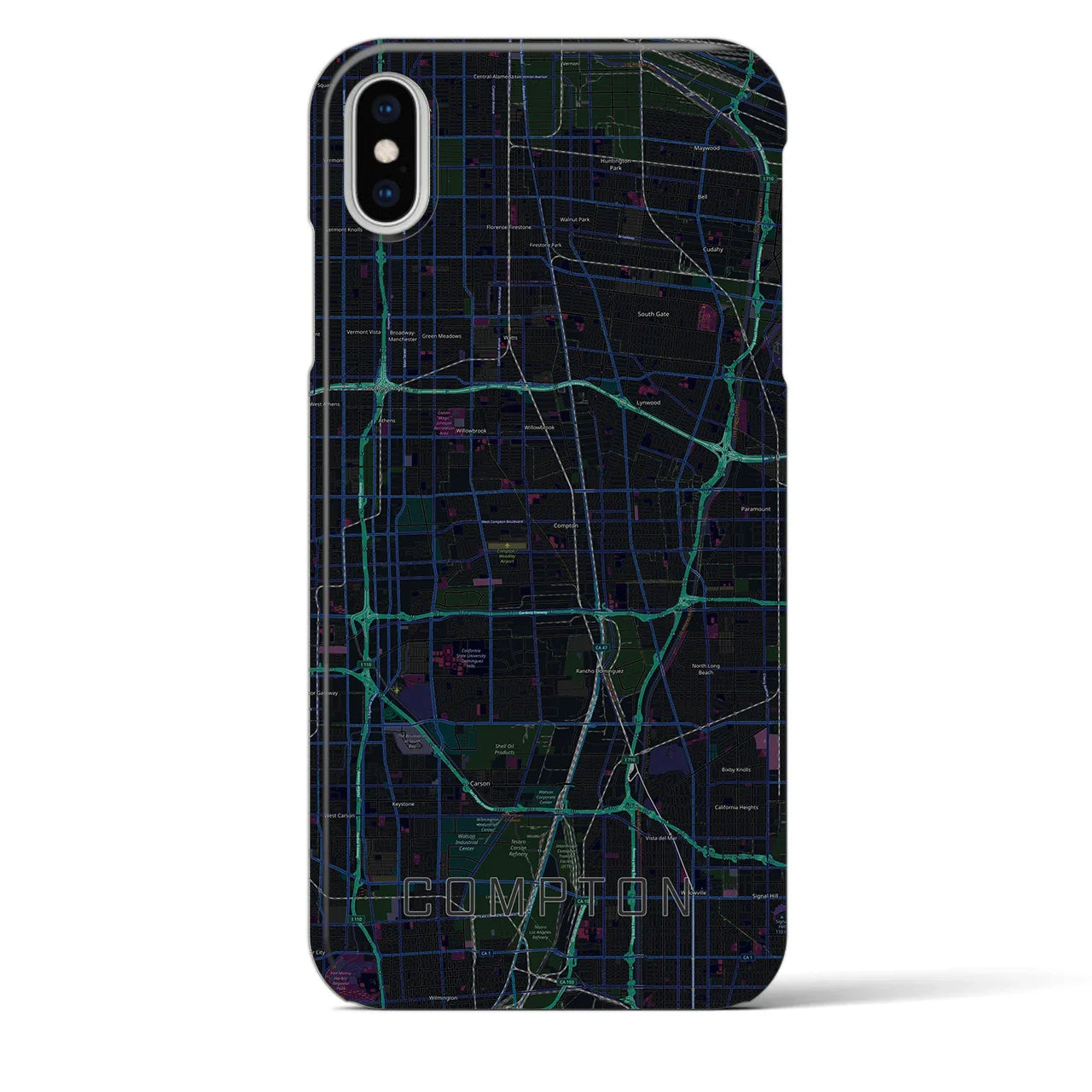 【コンプトン(アメリカ)】地図柄iPhoneケース(バックカバータイプ)