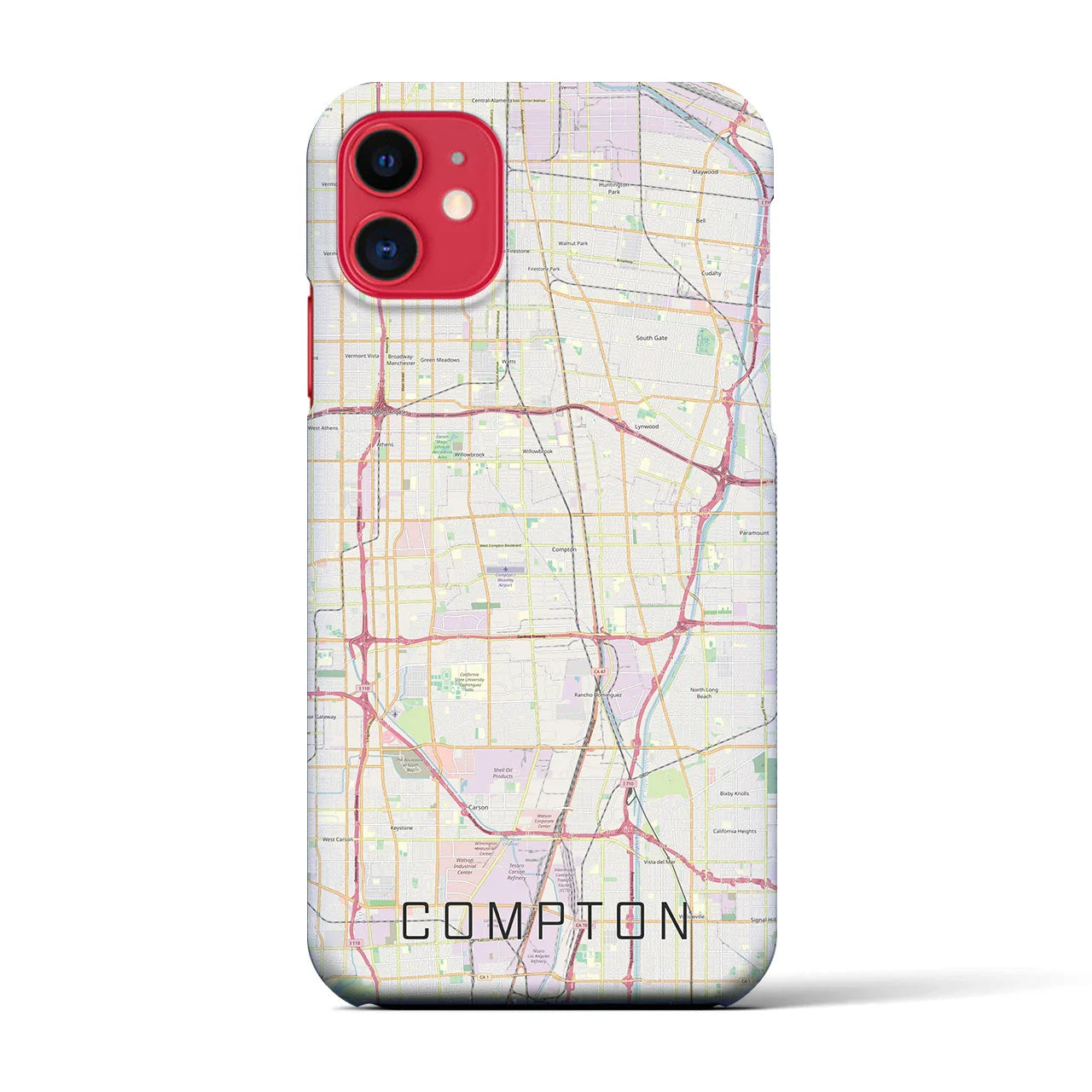 【コンプトン(アメリカ)】地図柄iPhoneケース(バックカバータイプ)