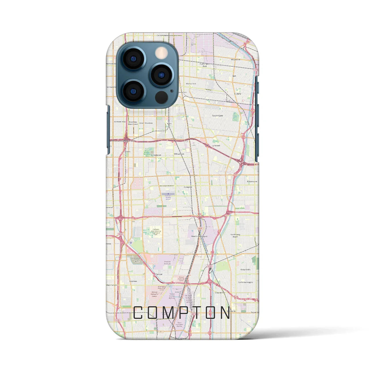 【コンプトン(アメリカ)】地図柄iPhoneケース(バックカバータイプ)