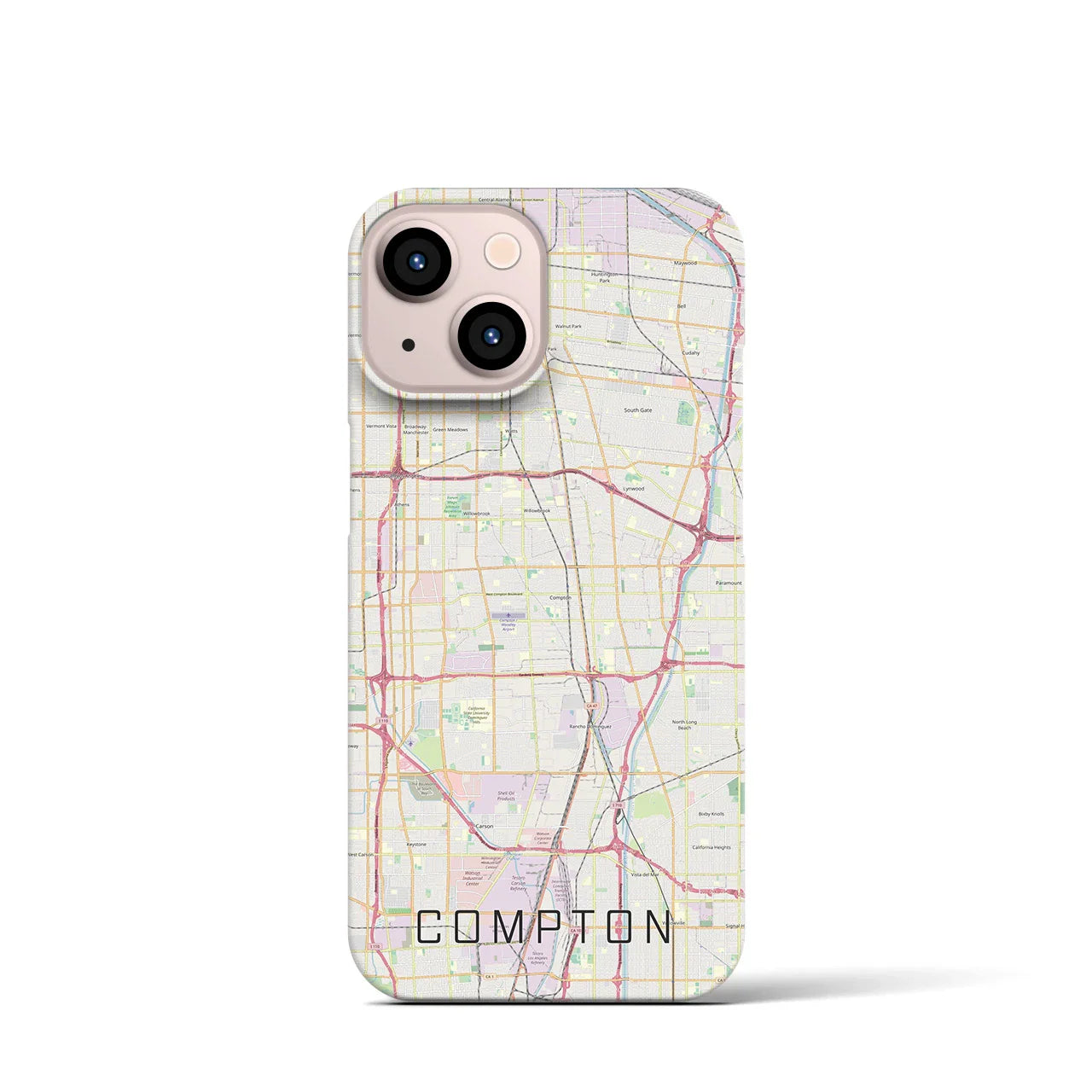 【コンプトン(アメリカ)】地図柄iPhoneケース(バックカバータイプ)