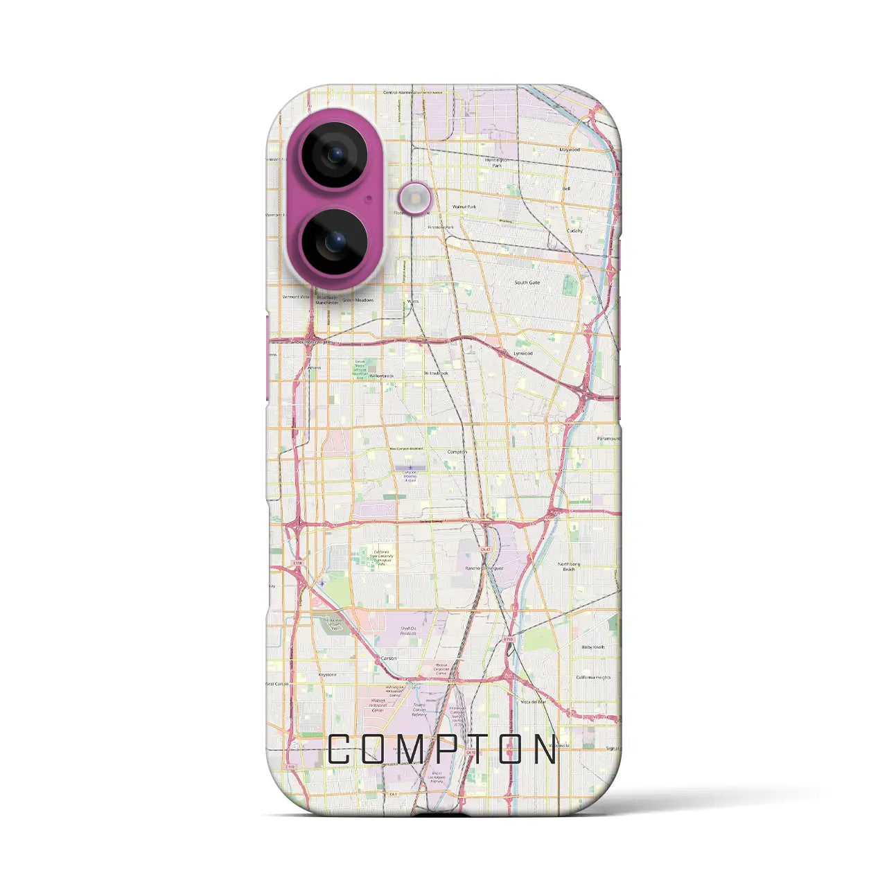 【コンプトン(アメリカ)】地図柄iPhoneケース(バックカバータイプ)
