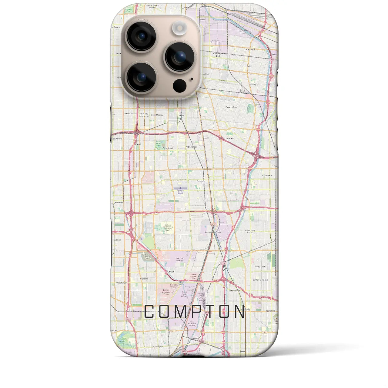 【コンプトン(アメリカ)】地図柄iPhoneケース(バックカバータイプ)