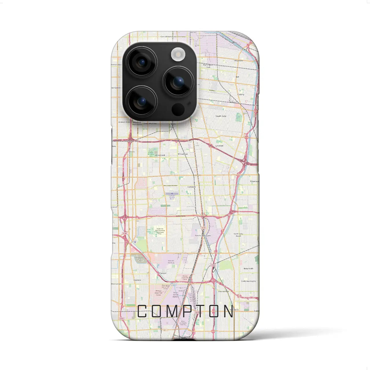 【コンプトン(アメリカ)】地図柄iPhoneケース(バックカバータイプ)