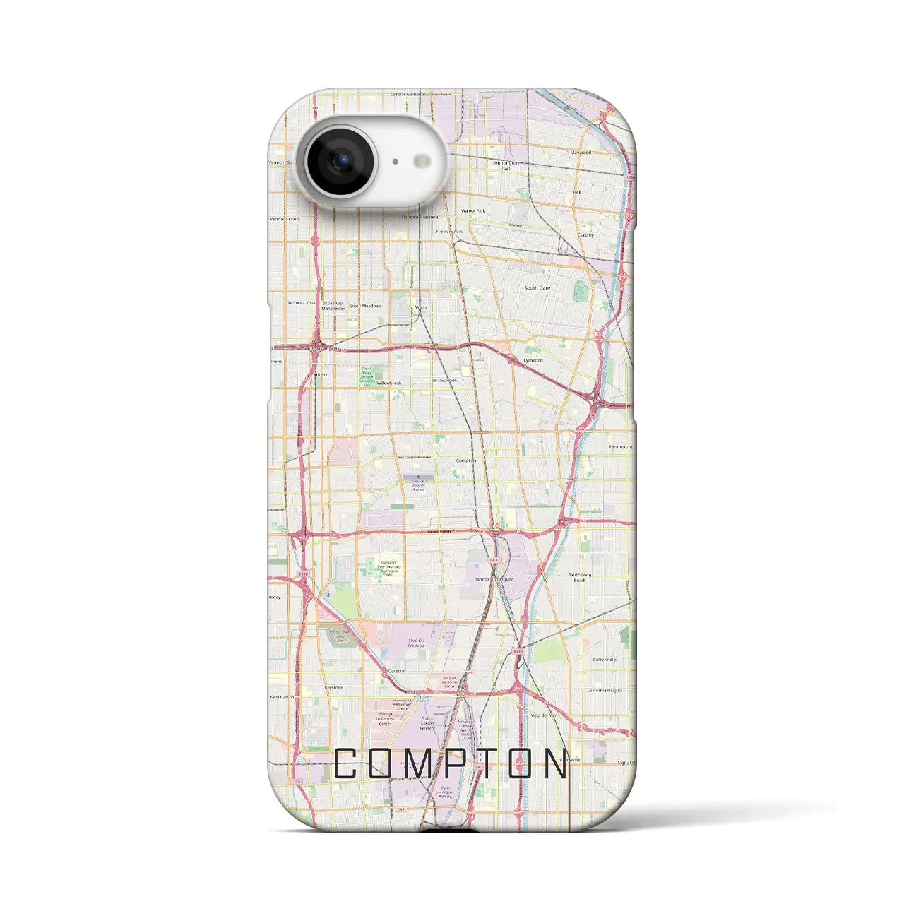 【コンプトン(アメリカ)】地図柄iPhoneケース(バックカバータイプ)