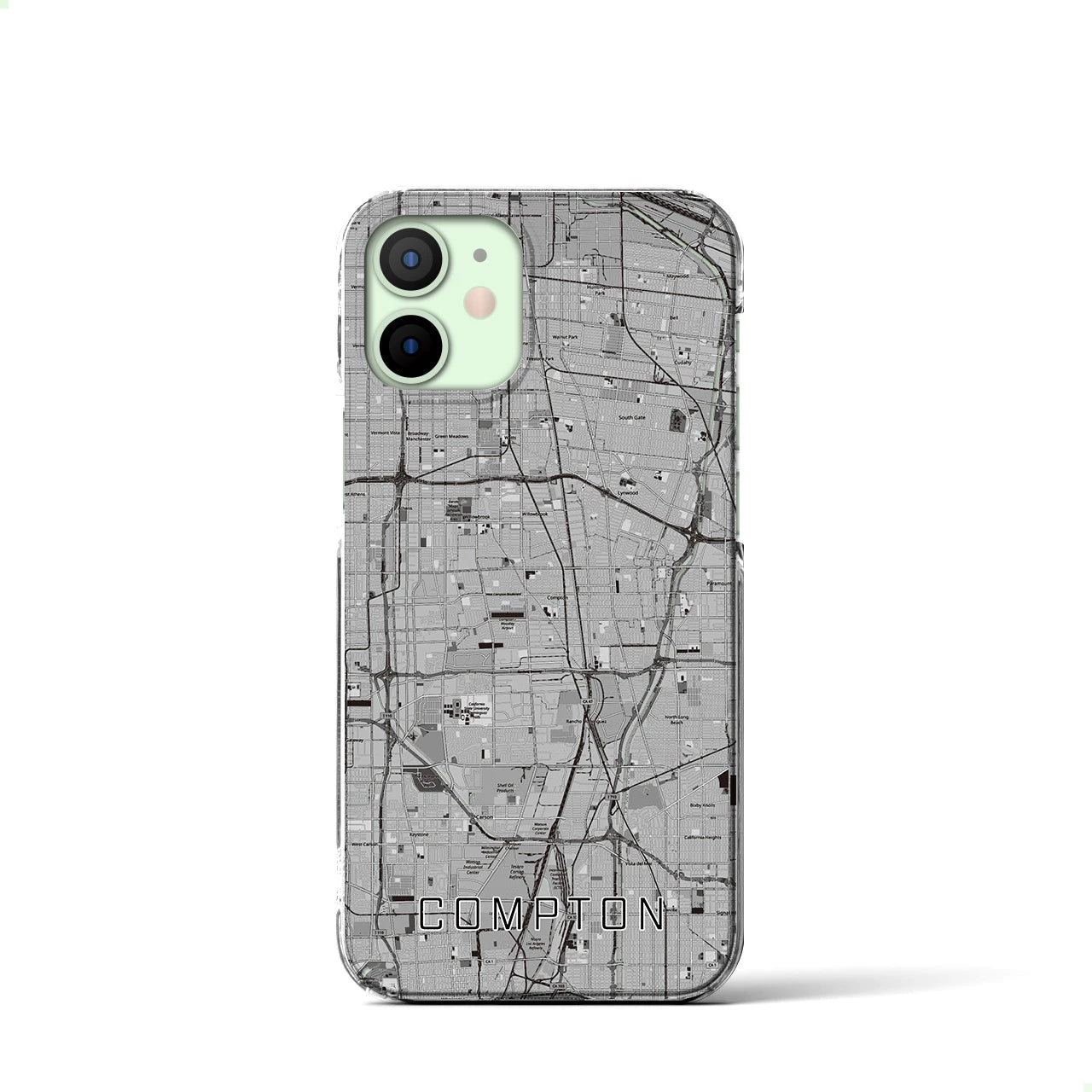 【コンプトン(アメリカ)】地図柄iPhoneケース(クリアタイプ)