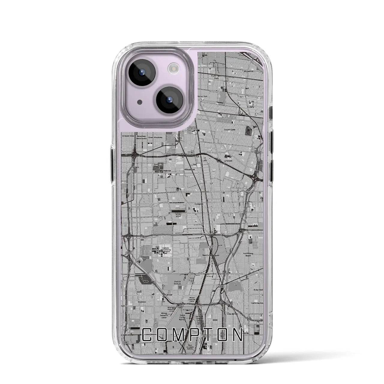 【コンプトン(アメリカ)】地図柄iPhoneケース(MagSafeタイプ)