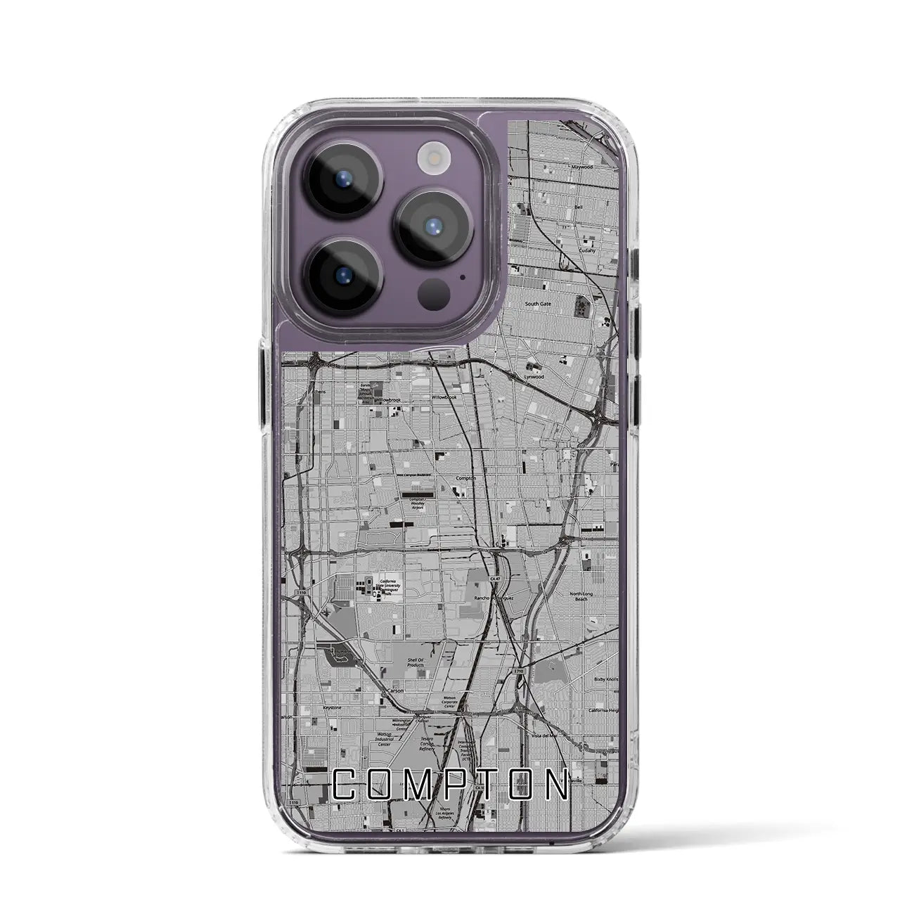 【コンプトン(アメリカ)】地図柄iPhoneケース(MagSafeタイプ)