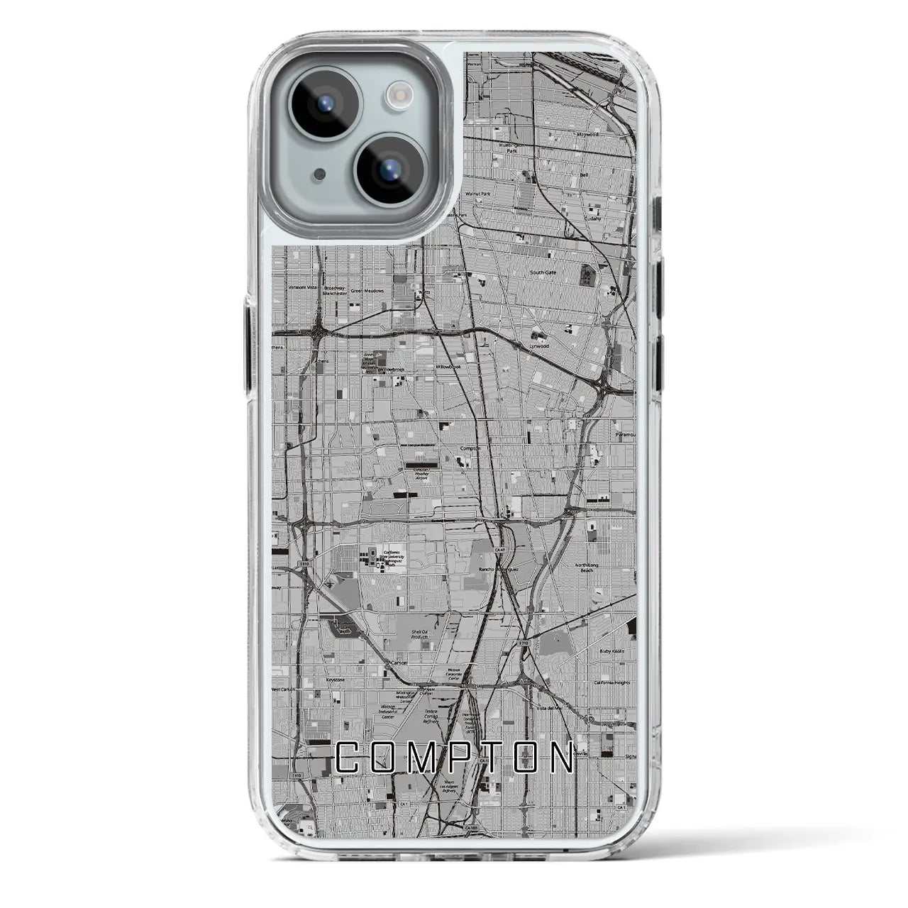 【コンプトン(アメリカ)】地図柄iPhoneケース(MagSafeタイプ)