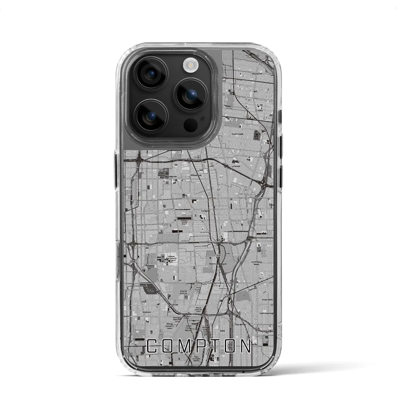 【コンプトン(アメリカ)】地図柄iPhoneケース(MagSafeタイプ)