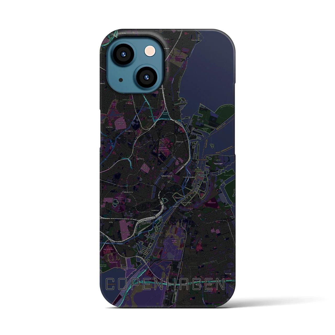 【コペンハーゲン(デンマーク)】地図柄iPhoneケース(バックカバータイプ)