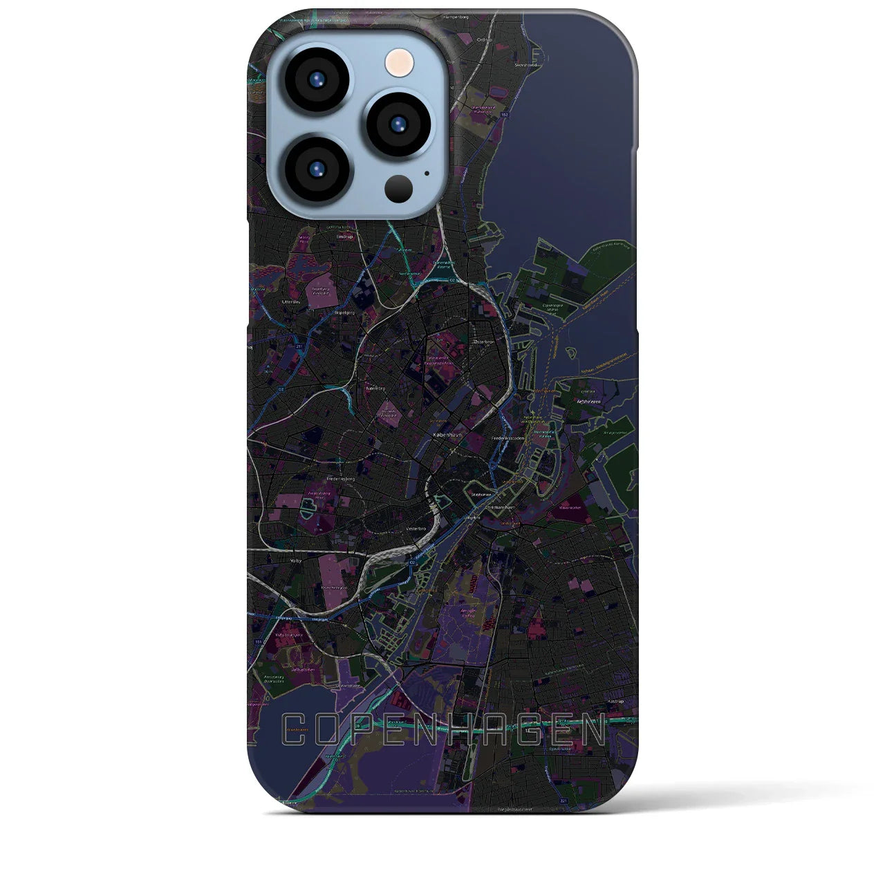 【コペンハーゲン(デンマーク)】地図柄iPhoneケース(バックカバータイプ)