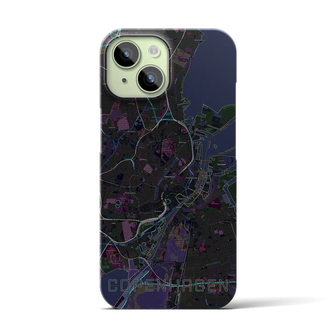 【コペンハーゲン(デンマーク)】地図柄iPhoneケース(バックカバータイプ)
