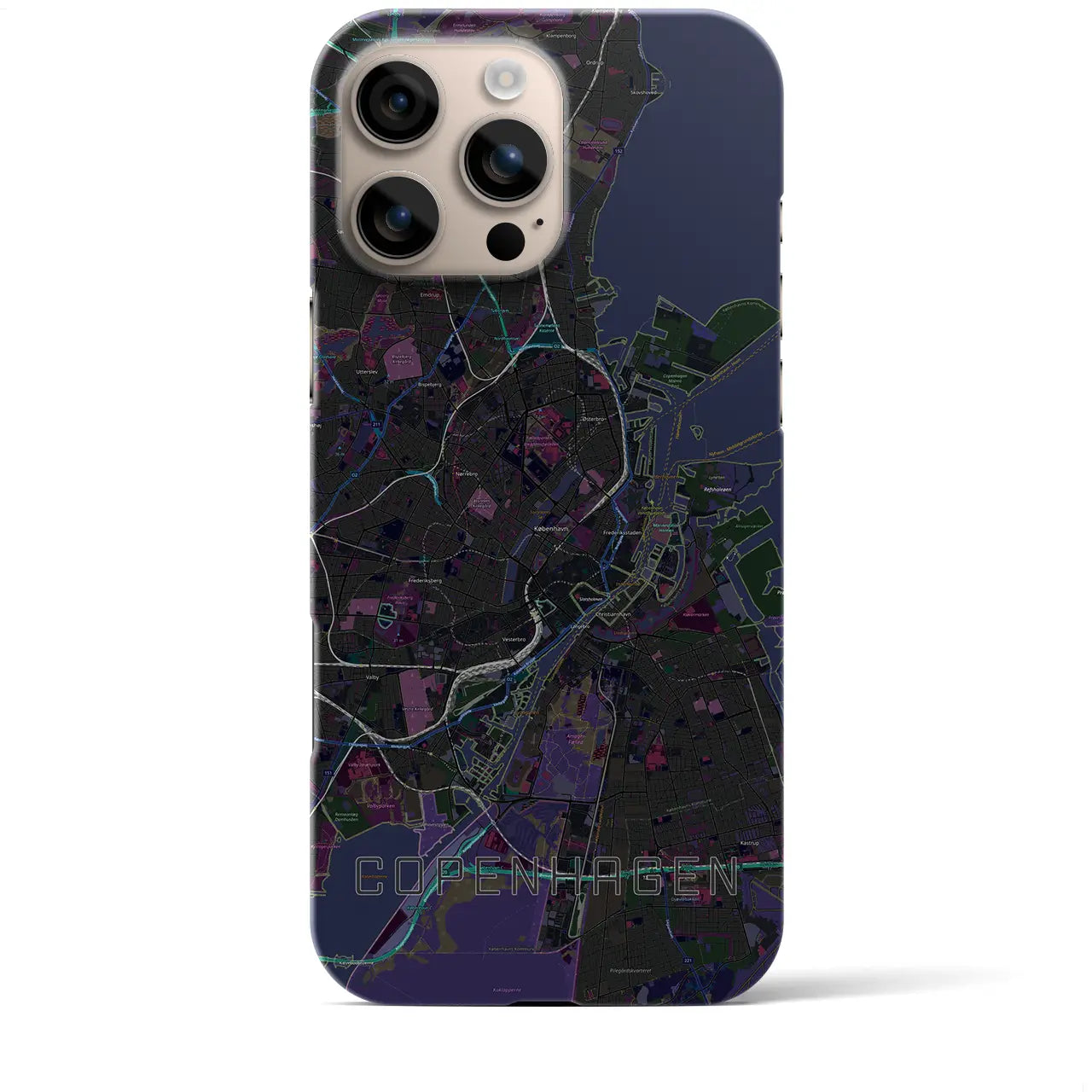 【コペンハーゲン(デンマーク)】地図柄iPhoneケース(バックカバータイプ)