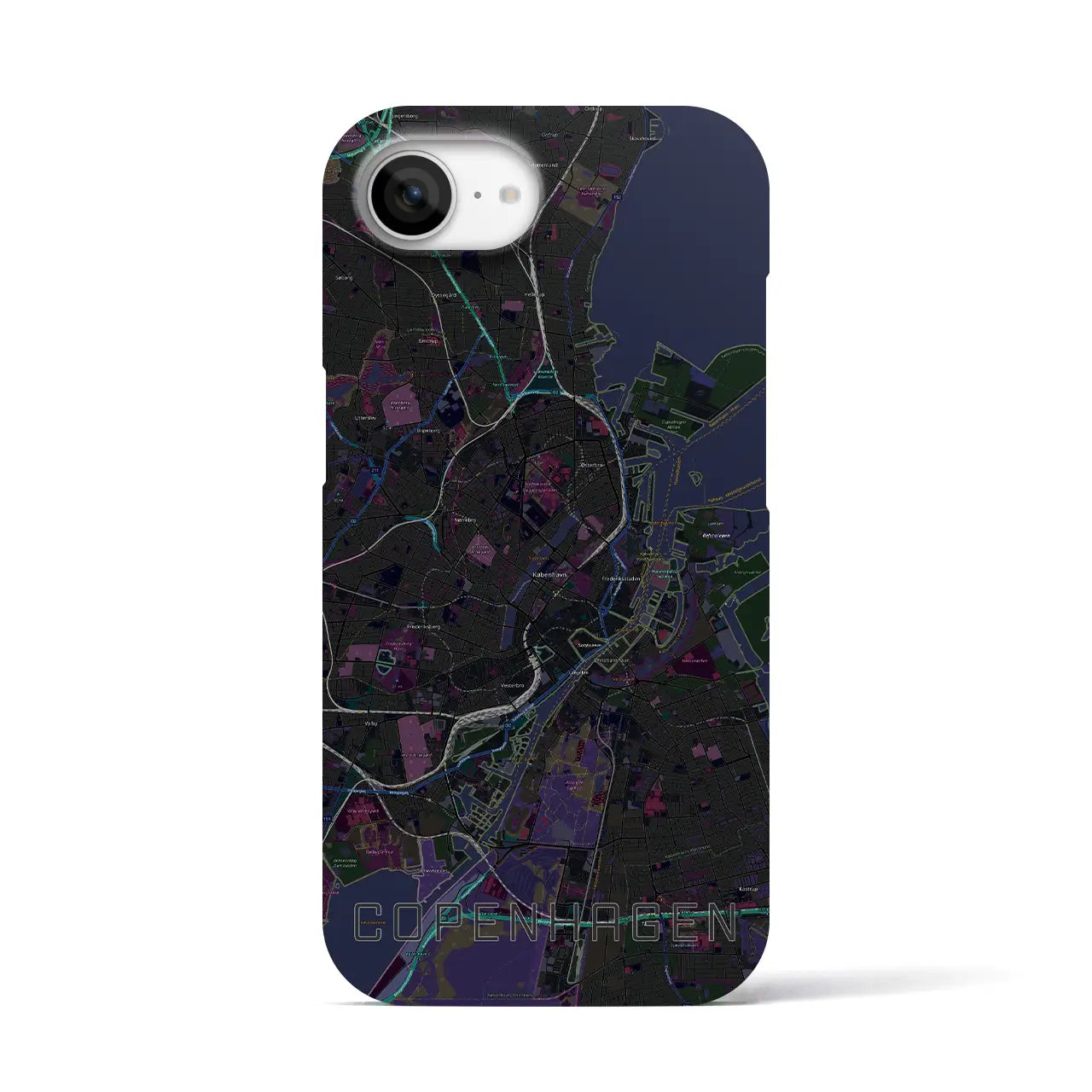 【コペンハーゲン(デンマーク)】地図柄iPhoneケース(バックカバータイプ)