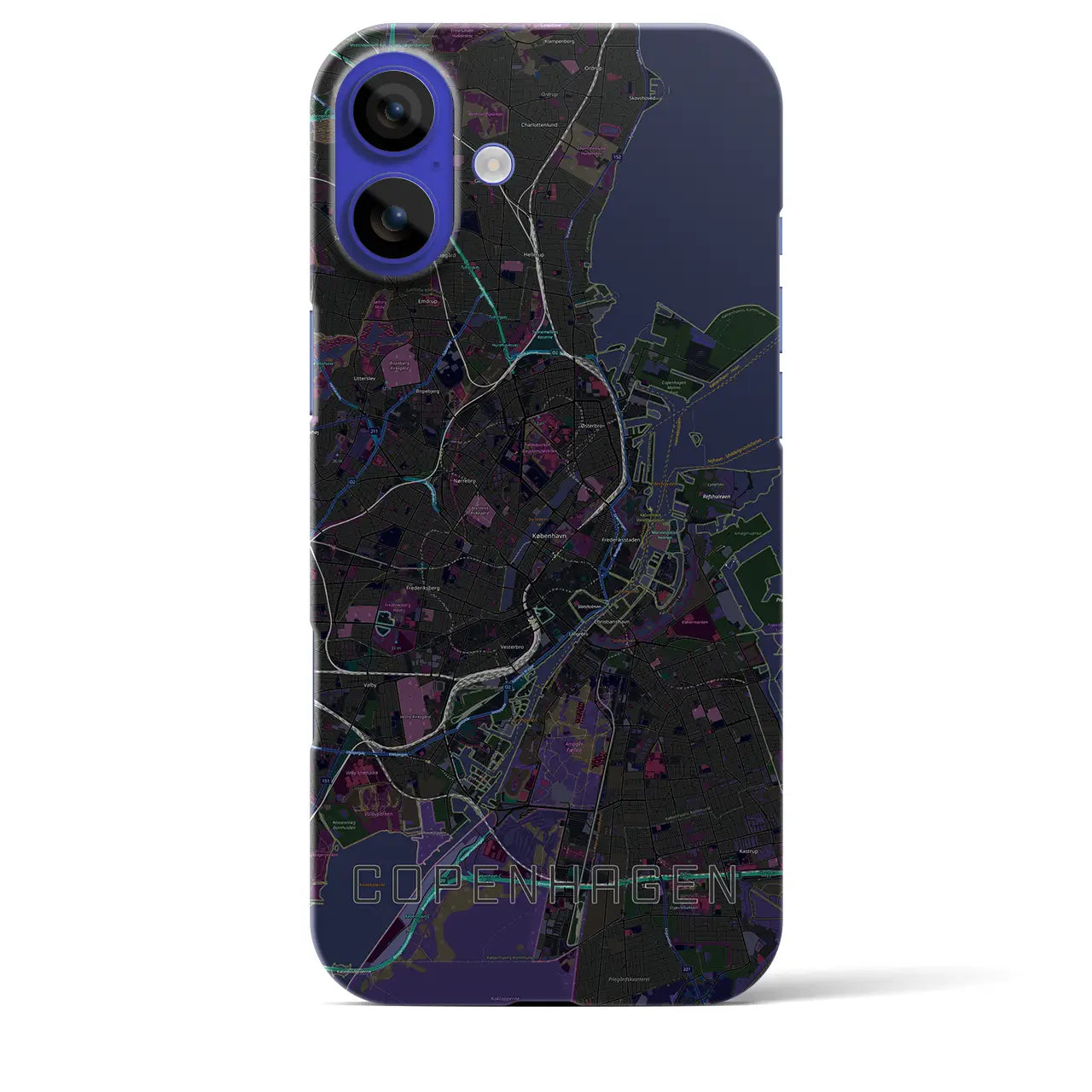 【コペンハーゲン(デンマーク)】地図柄iPhoneケース(バックカバータイプ)