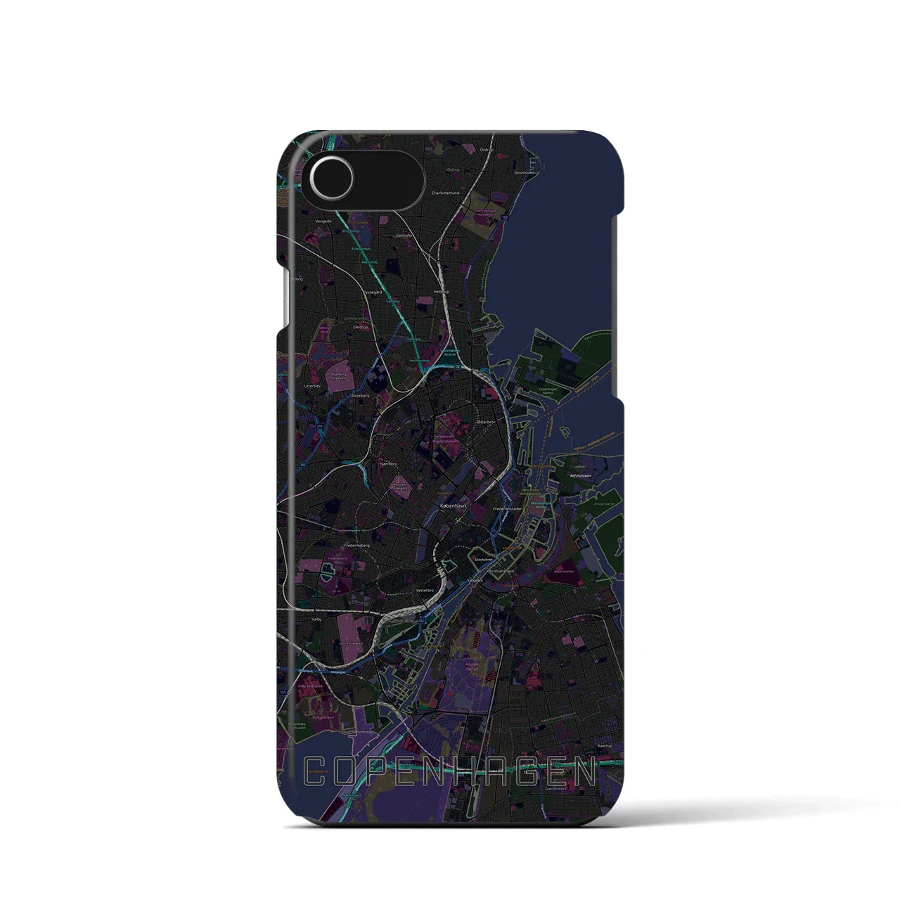 【コペンハーゲン(デンマーク)】地図柄iPhoneケース(バックカバータイプ)
