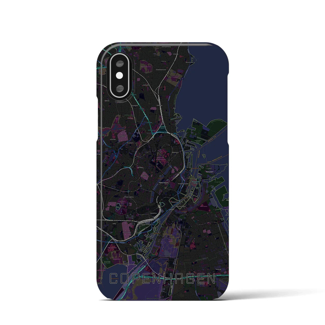 【コペンハーゲン(デンマーク)】地図柄iPhoneケース(バックカバータイプ)