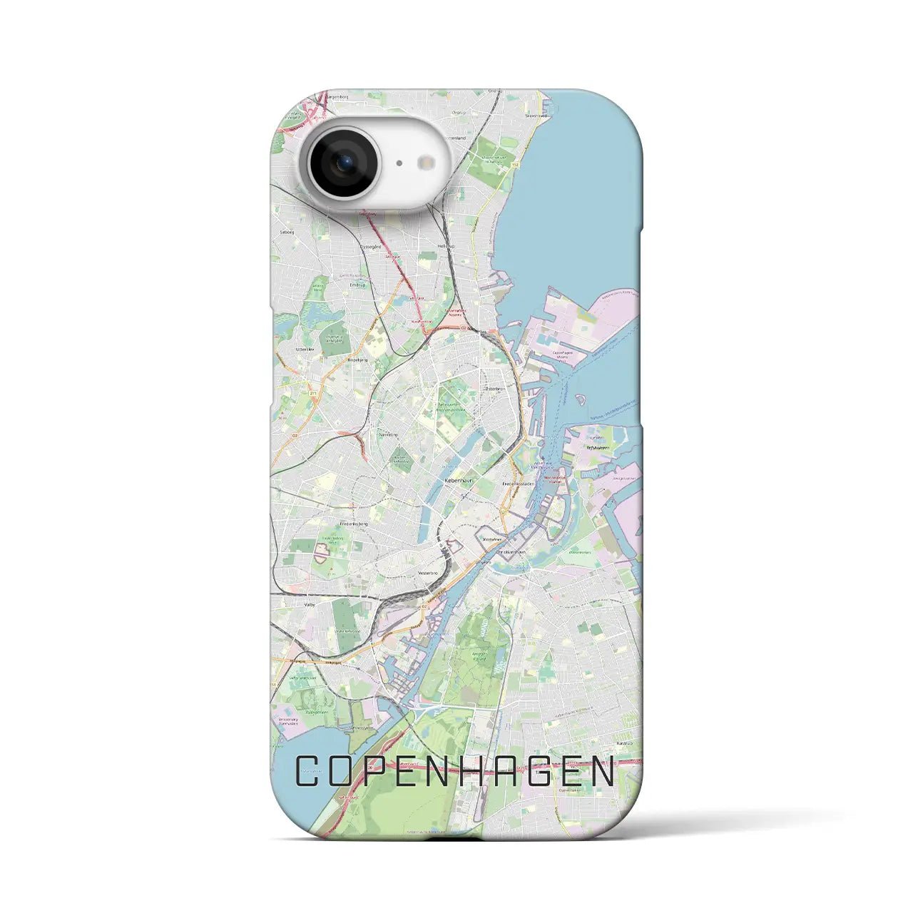 【コペンハーゲン(デンマーク)】地図柄iPhoneケース(バックカバータイプ)