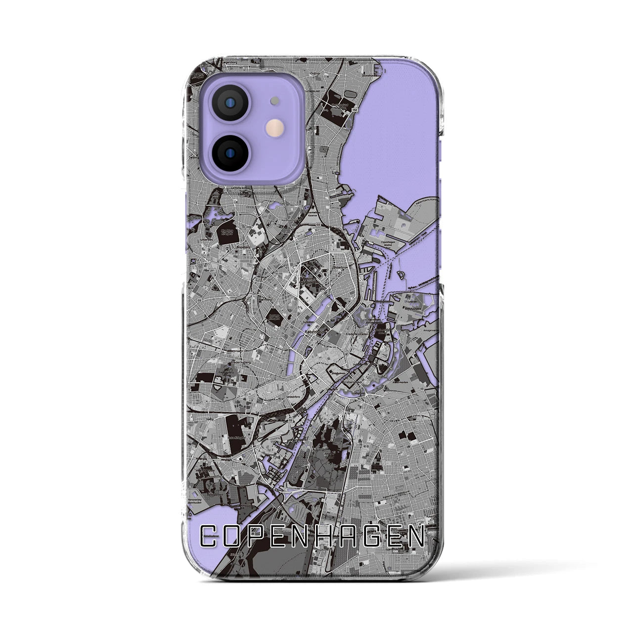 【コペンハーゲン(デンマーク)】地図柄iPhoneケース(クリアタイプ)