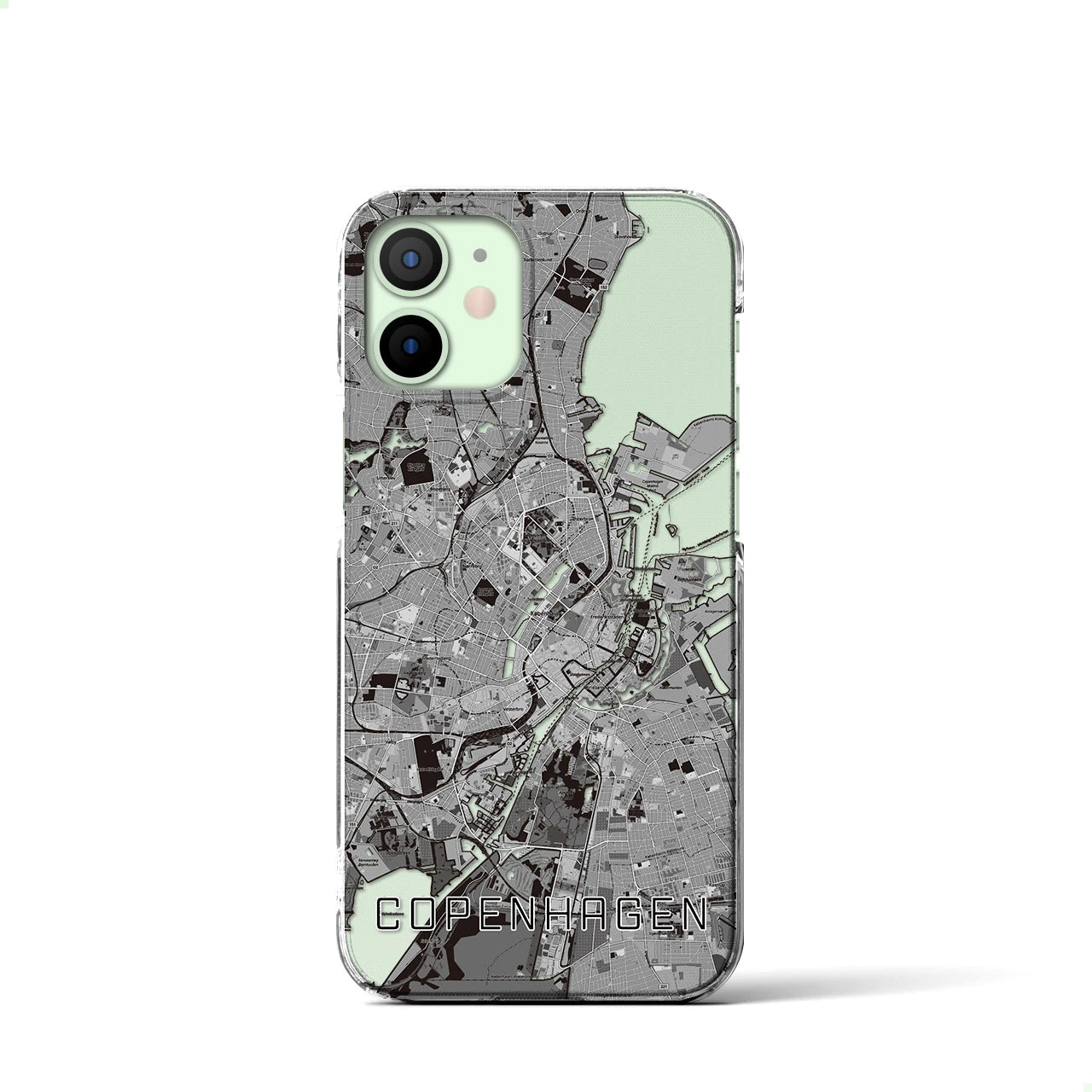 【コペンハーゲン(デンマーク)】地図柄iPhoneケース(クリアタイプ)