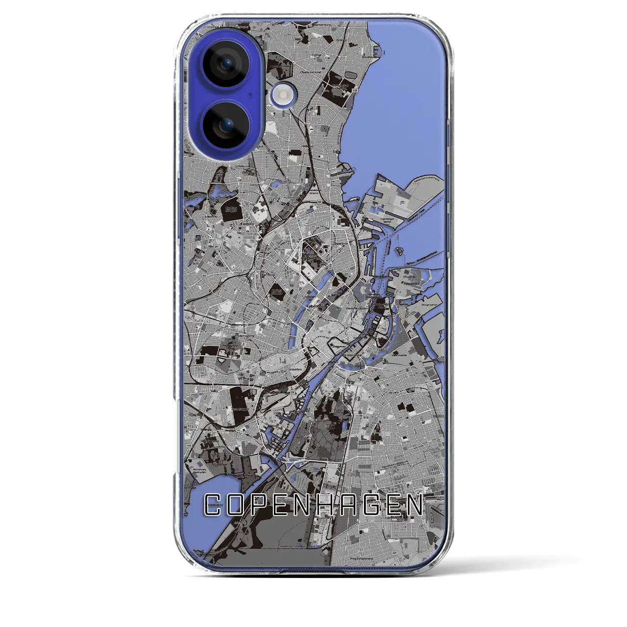 【コペンハーゲン(デンマーク)】地図柄iPhoneケース(クリアタイプ)