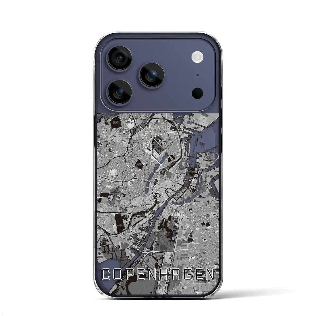 【コペンハーゲン(デンマーク)】地図柄iPhoneケース(クリアタイプ)