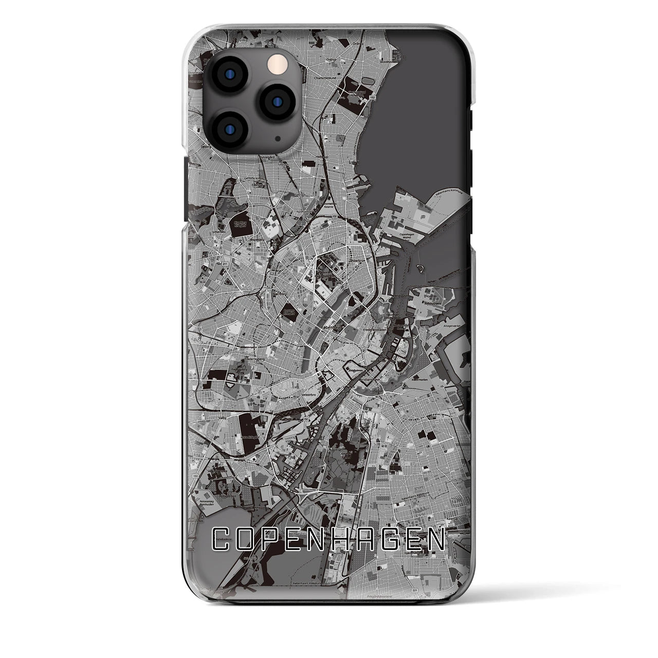 【コペンハーゲン(デンマーク)】地図柄iPhoneケース(クリアタイプ)