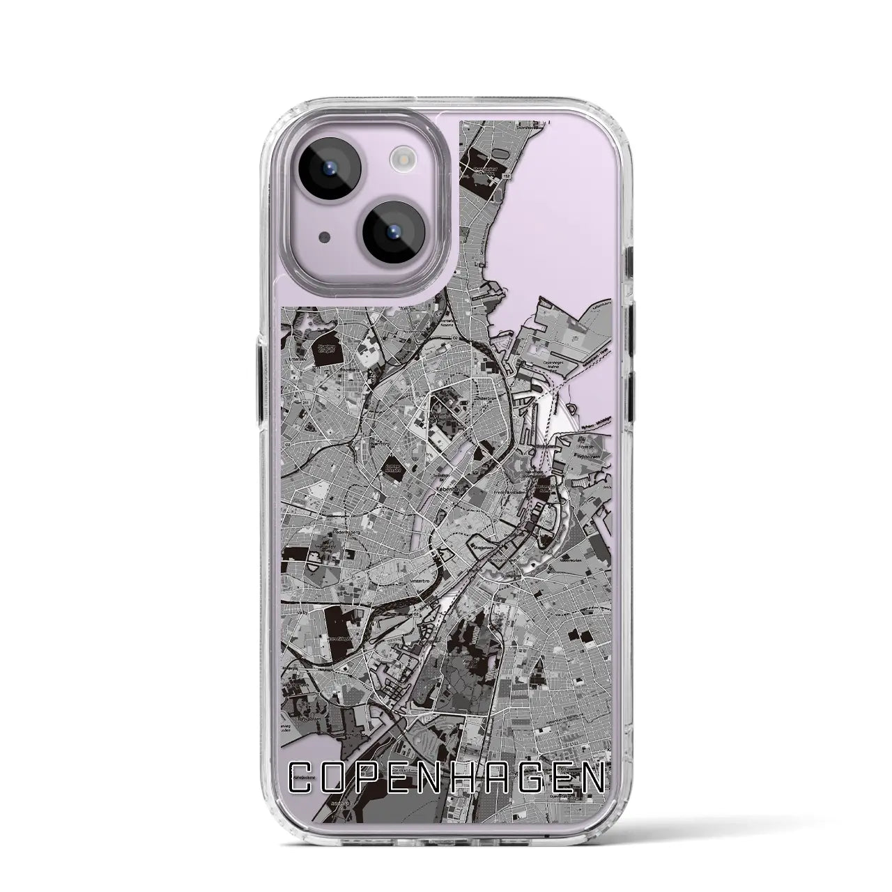 【コペンハーゲン(デンマーク)】地図柄iPhoneケース(MagSafeタイプ)