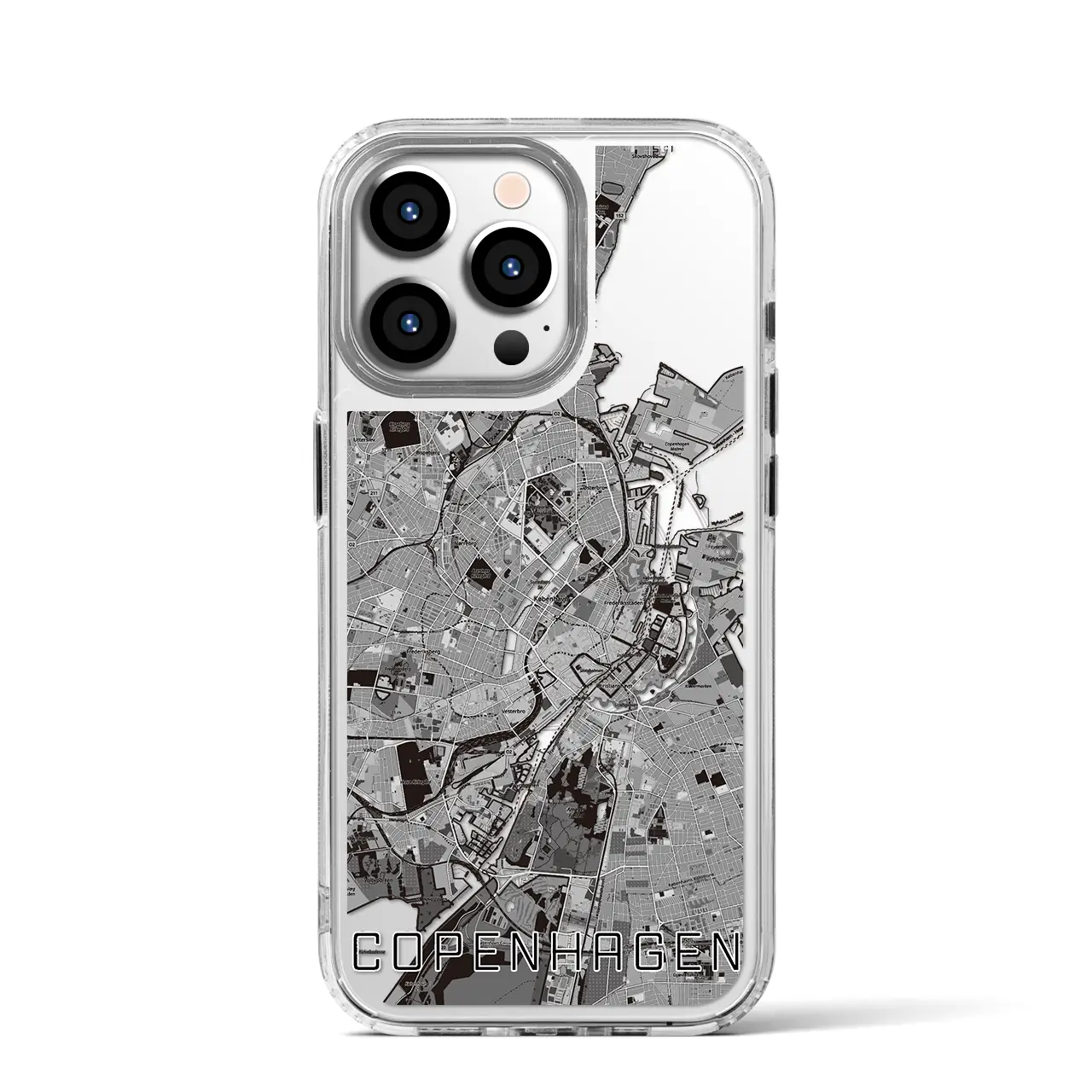 【コペンハーゲン(デンマーク)】地図柄iPhoneケース(MagSafeタイプ)