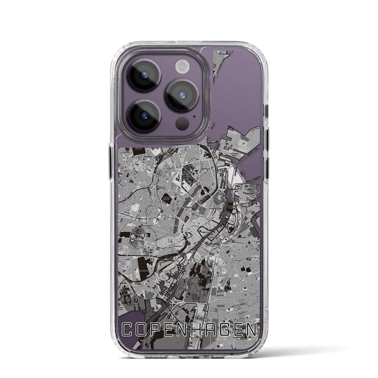 【コペンハーゲン(デンマーク)】地図柄iPhoneケース(MagSafeタイプ)