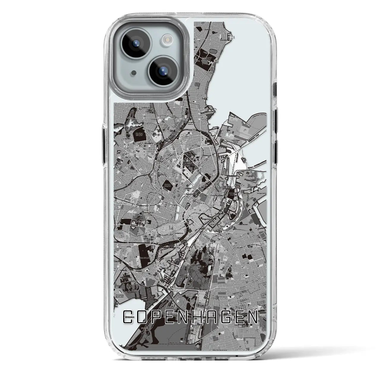 【コペンハーゲン(デンマーク)】地図柄iPhoneケース(MagSafeタイプ)