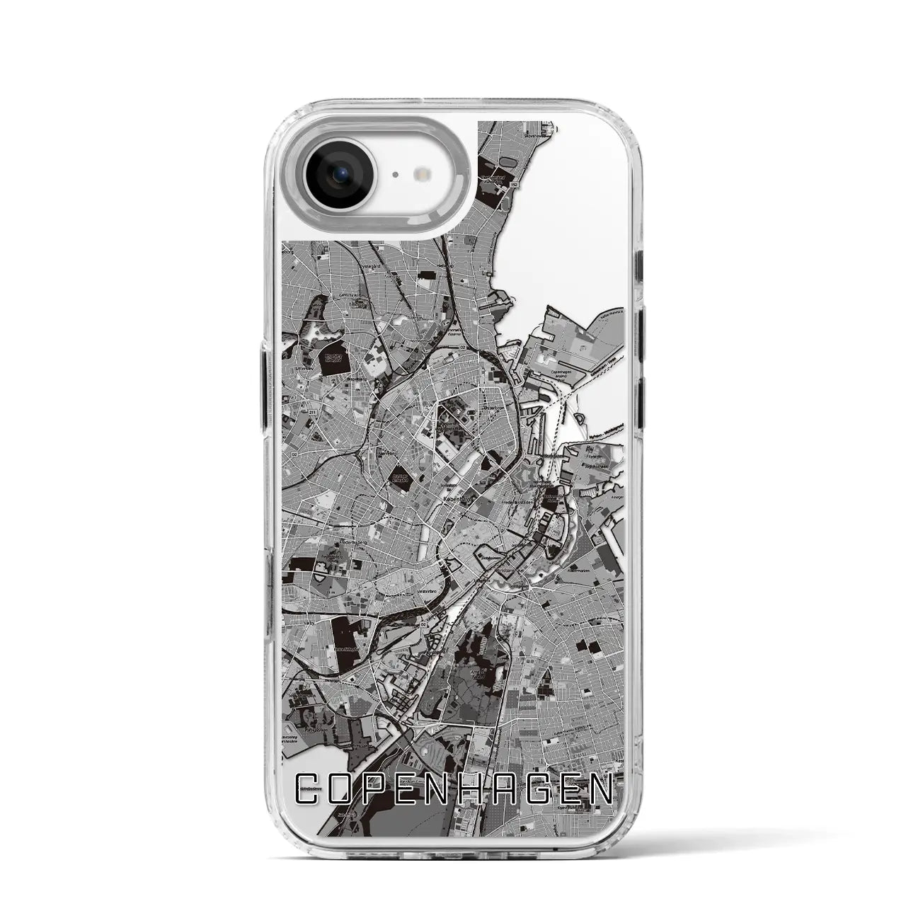 【コペンハーゲン(デンマーク)】地図柄iPhoneケース(MagSafeタイプ)