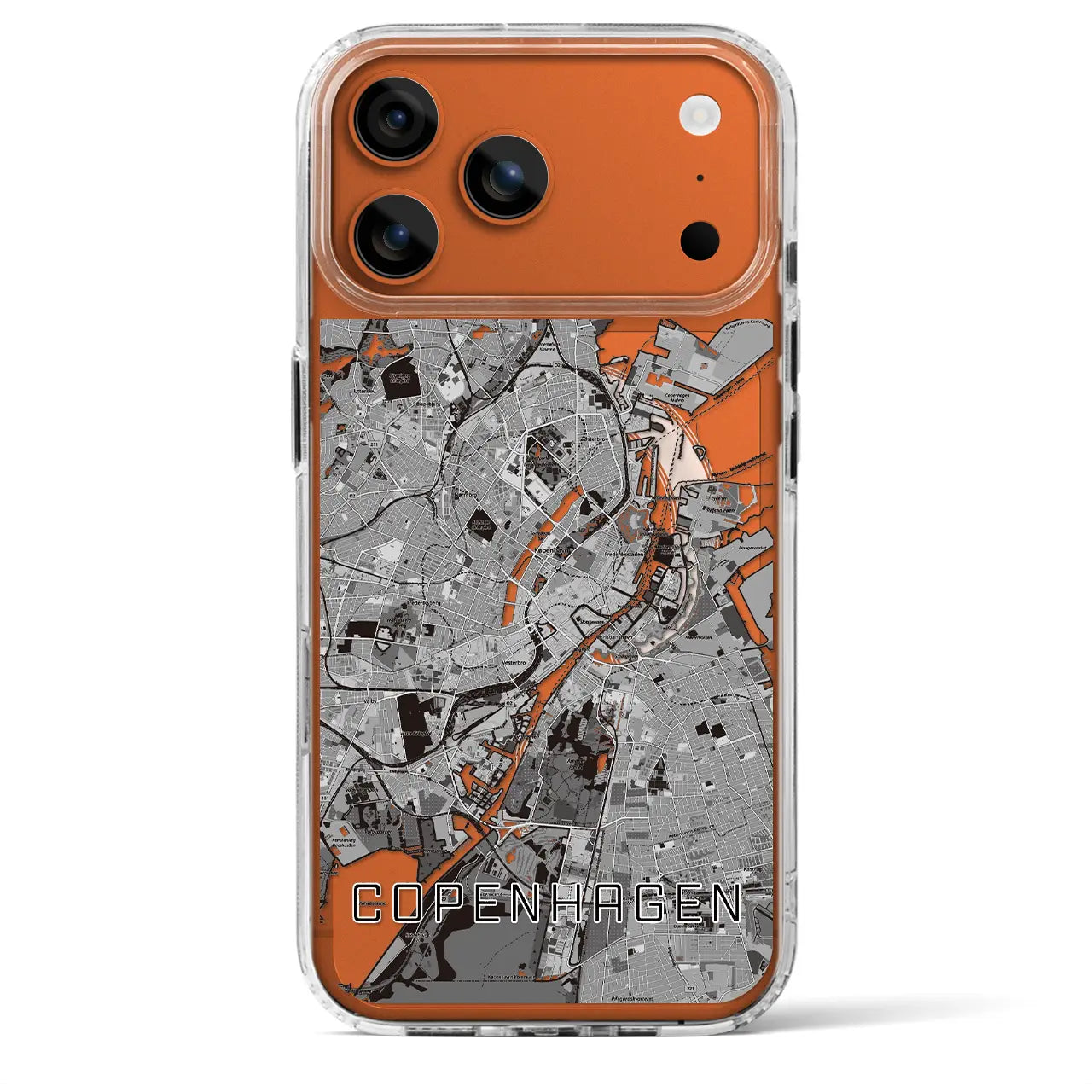 【コペンハーゲン(デンマーク)】地図柄iPhoneケース(MagSafeタイプ)