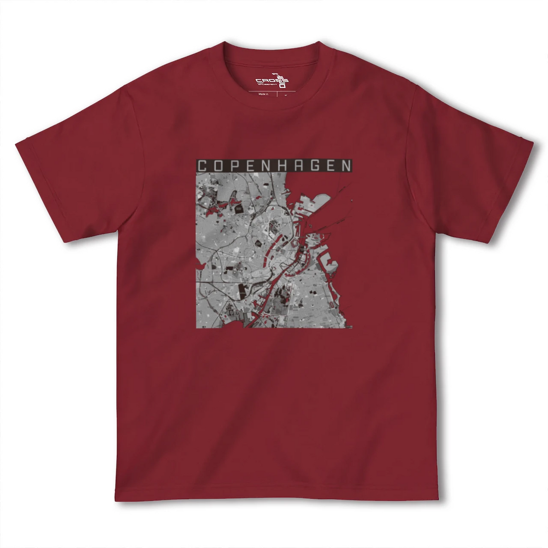 【コペンハーゲン(デンマーク)】地図柄ヘビーウェイトTシャツ