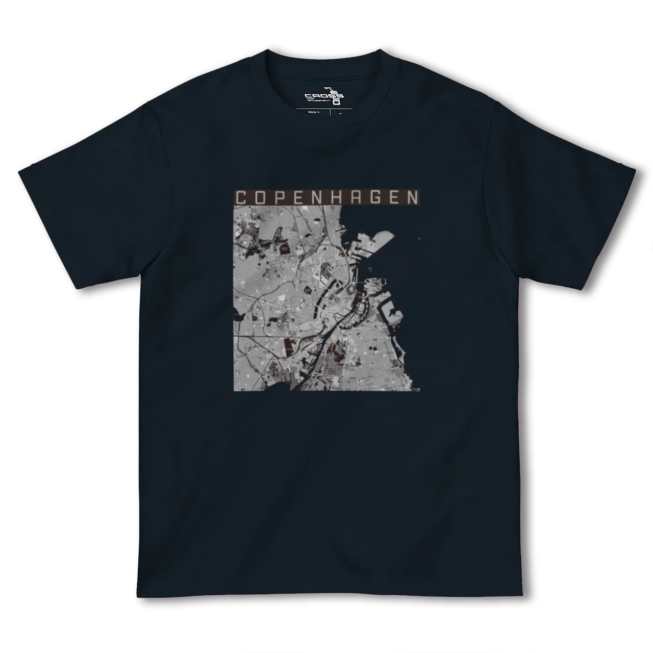 【コペンハーゲン(デンマーク)】地図柄ヘビーウェイトTシャツ