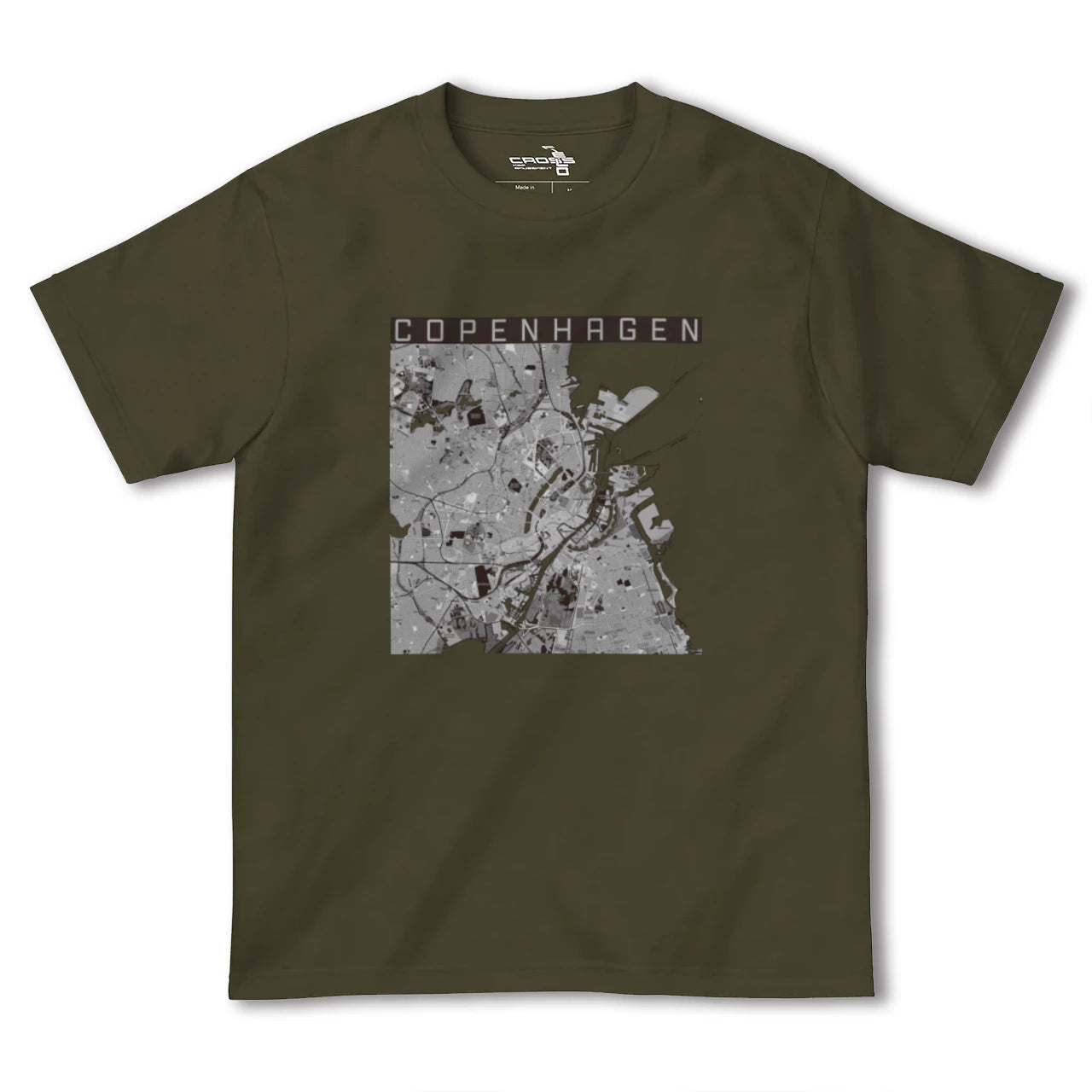 【コペンハーゲン(デンマーク)】地図柄ヘビーウェイトTシャツ