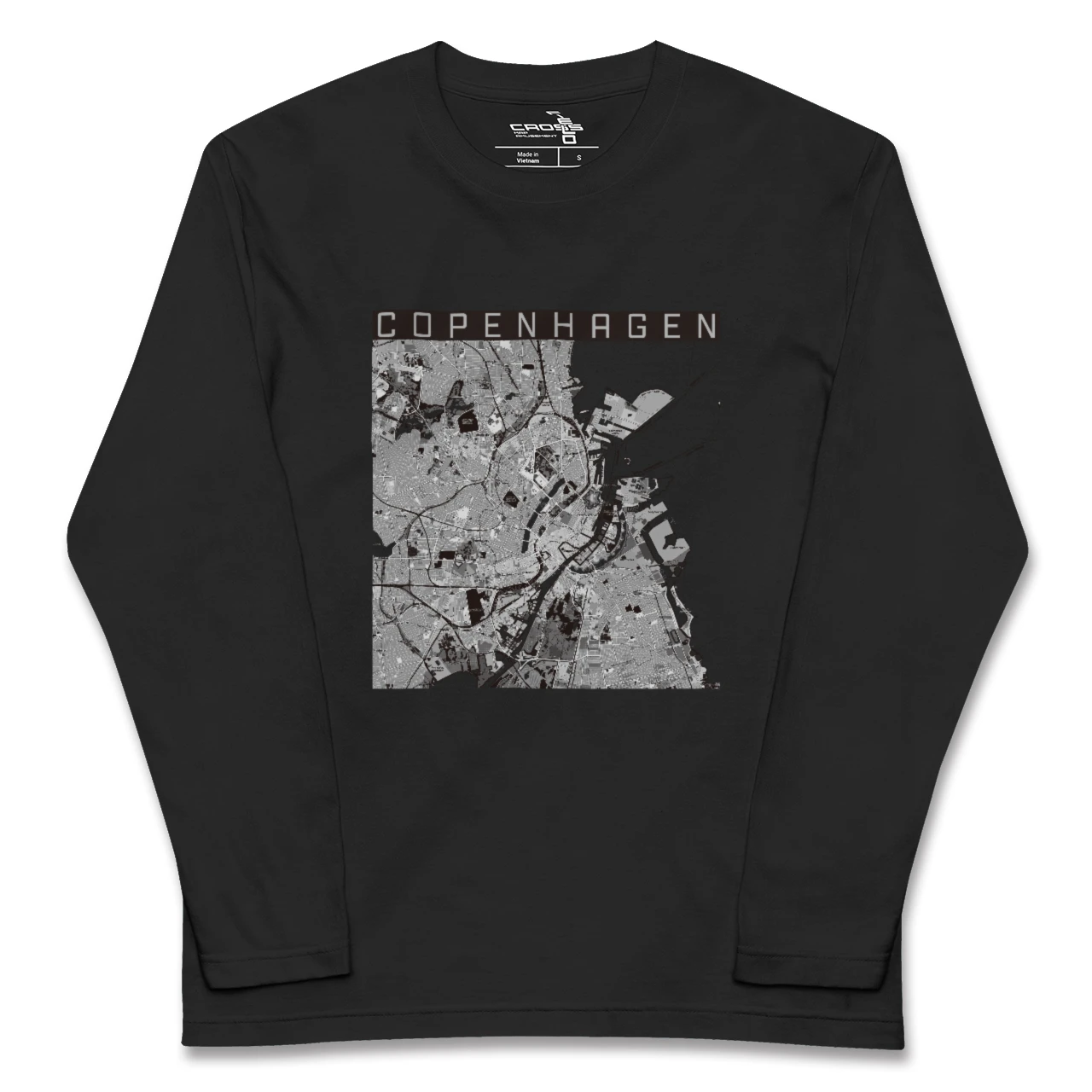 【コペンハーゲン(デンマーク)】地図柄ロングスリーブTシャツ