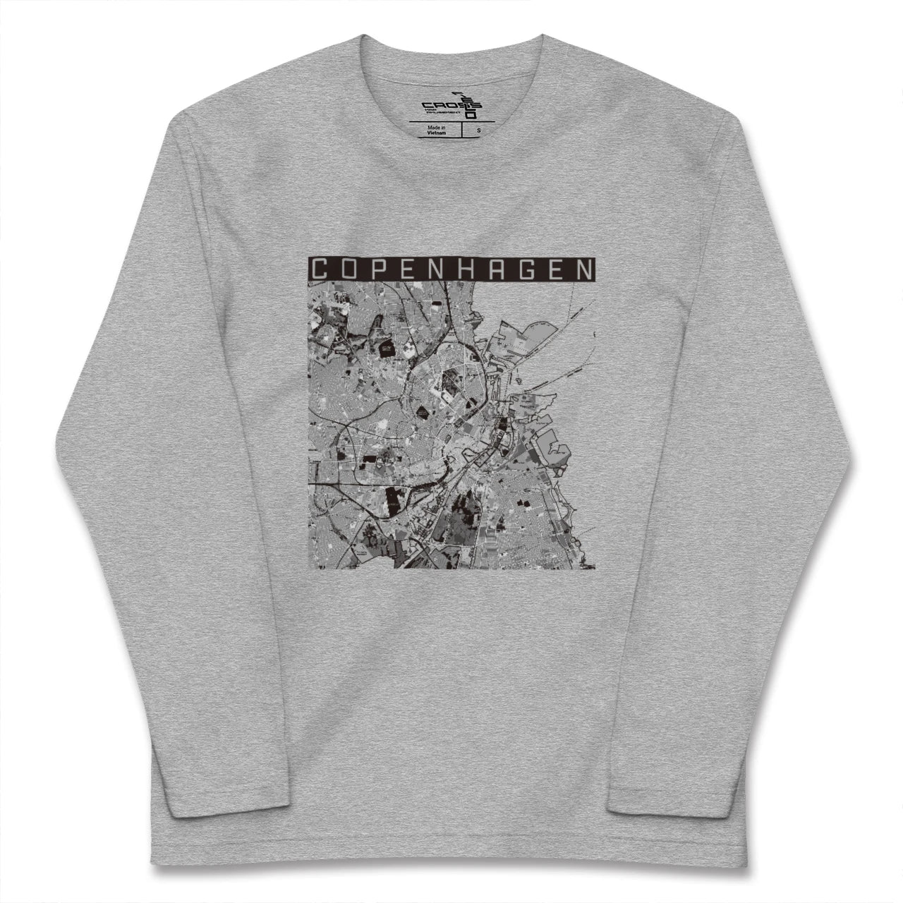 【コペンハーゲン(デンマーク)】地図柄ロングスリーブTシャツ