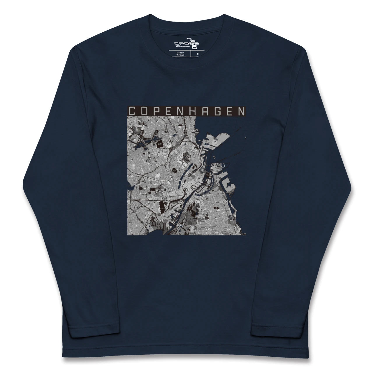 【コペンハーゲン(デンマーク)】地図柄ロングスリーブTシャツ