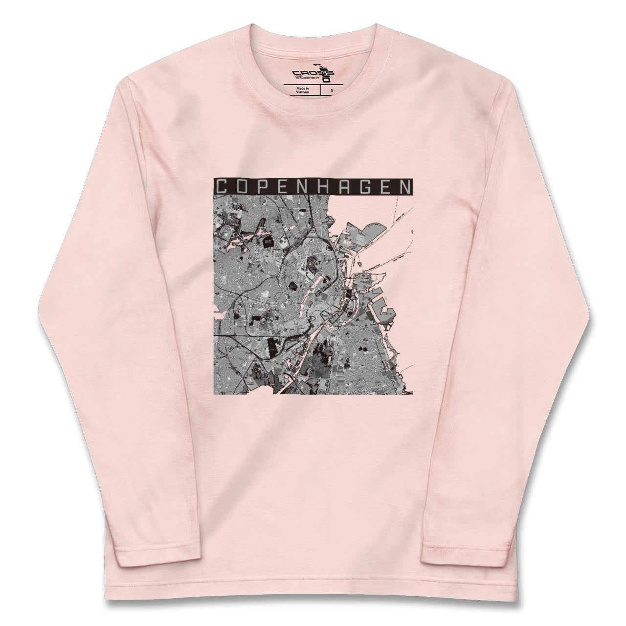 【コペンハーゲン(デンマーク)】地図柄ロングスリーブTシャツ