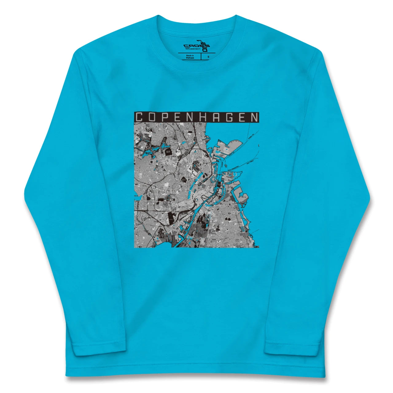 【コペンハーゲン(デンマーク)】地図柄ロングスリーブTシャツ
