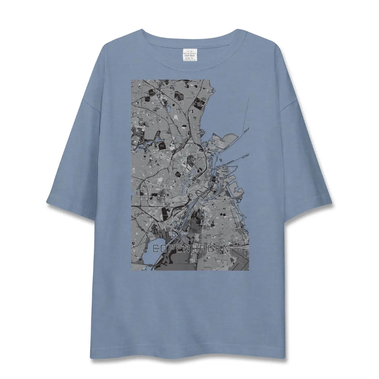 【コペンハーゲン(デンマーク)】地図柄ビッグシルエットTシャツ